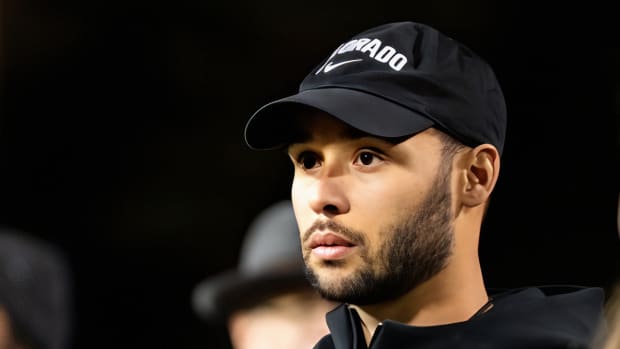 Chandler Dorrell on the sideline at Colorado